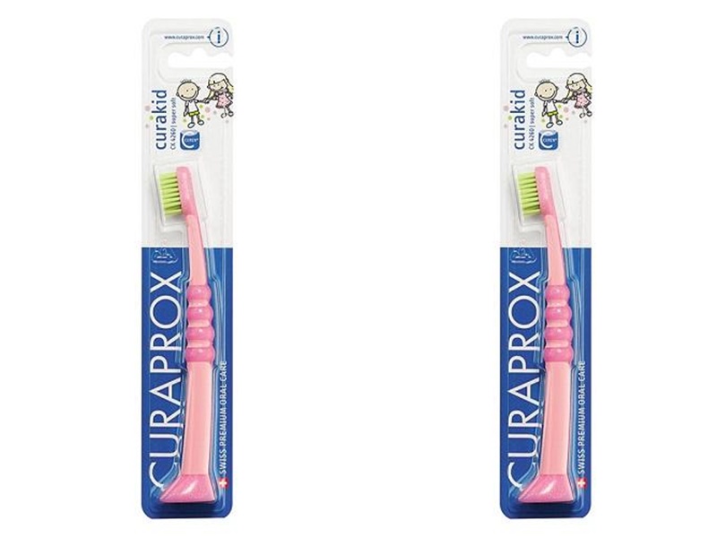 Curaprox Набор Детская зубная щетка Куракид от 0 до 4 лет, с гумированной ручкой, 2 шт. фото
