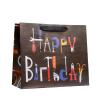 Подарочная упаковка Пакет крафтовый горизонтальный Happy birthday 27  23  11.5 см. фото