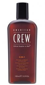 American Crew 3 в 1 Шампунь, кондиционер и гель для душа, 100 мл. фото