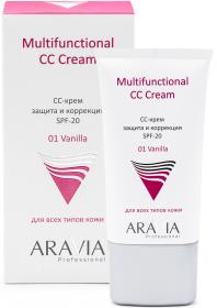 Aravia Professional СС-крем защитный SPF-20 Multifunctional CC Cream Vanilla 01, 50 мл. фото