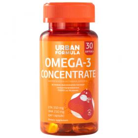 Urban Formula Биологически активная добавка к пище Omega-3 Concentrate DHA EPA, 30 капсул. фото