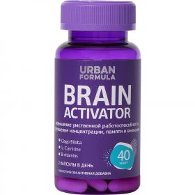Urban Formula Комплекс для концентрации, внимания и памяти Brain Activator, 40 капсул. фото