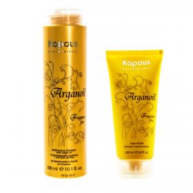 Kapous Professional Набор для волос Arganoil с маслом арганы увлажняющий шампунь 300 мл  бальзам для волос 200 мл. фото