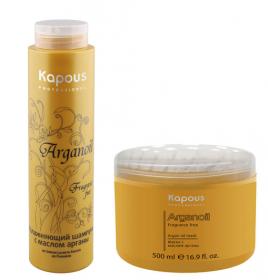 Kapous Professional Набор для волос с маслом арганы шампунь 300 мл  маска 500 мл. фото