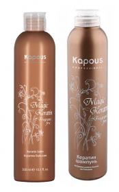 Kapous Professional Набор для волос Magic Keratin шампунь 300 мл  бальзам 300 мл. фото