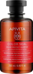 Apivita Шампунь для окрашенных волос с протеинами киноа и медом, 250 мл. фото