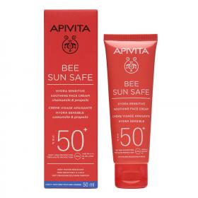 Apivita Солнцезащитный успокаивающий крем для чувствительной кожи лица SPF50, 50 мл. фото