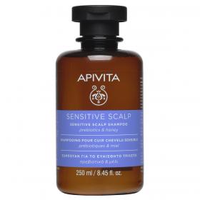 Apivita Шампунь для чувствительной кожи головы с пребиотиками и медом, 250 мл. фото