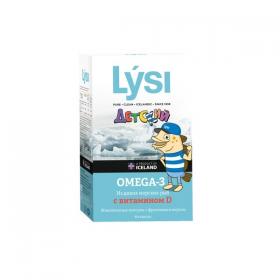 Lysi Детский комплекс омега-3 с витамином Д, 60 жевательных капсул. фото