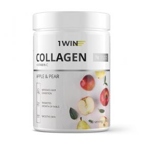 1Win Комплекс Коллаген с витамином С со вкусом яблоко-груша, 30 порций, 180 г. фото