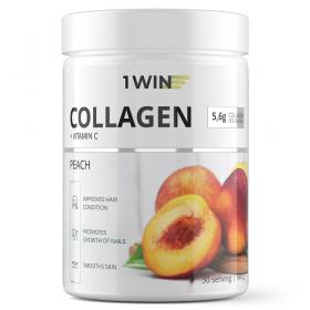 1Win Комплекс Коллаген с витамином С со вкусом персика, 30 порций, 180 г. фото