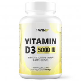 1Win Комплекс Капсулированный витамин D3 5000 ME, 120 капсул. фото