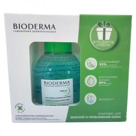 Bioderma Комплекс для жирной и комбинированной кожи мицеллярная вода 100 мл  крем 5 мл  гель 8 мл  лосьон 10 мл. фото