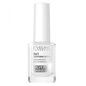 Eveline Cosmetics Средство для максимального восстановления ногтей 8 в 1 Здоровые ногти. Silver Shine, 12 мл. фото