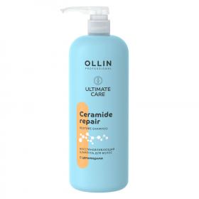 Ollin Professional Восстанавливающий шампунь для волос с церамидами, 1000 мл. фото