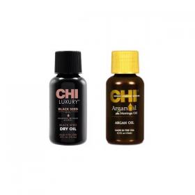 Chi Набор масел для восстановления волос масло сухое 15 мл  масло аргановое 15 мл. фото