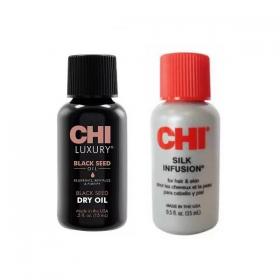 Chi Набор для восстановления волос масло 15 мл  гель 15 мл. фото