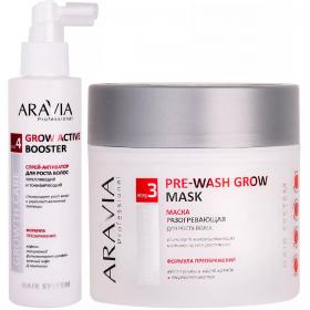 Aravia Professional Набор Укрепление и рост волос спрей-активатор, 150 мл  маска, 300 мл. фото