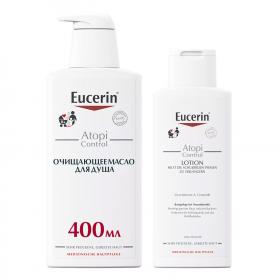 Eucerin Набор для атопичной кожи масло для душа 400 мл  лосьон 250 мл. фото