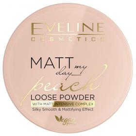 Eveline Cosmetics Транспарентная матирующая пудра с шелком Matt My Day Loose Powder персик, 6 г. фото