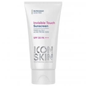 Icon Skin Солнцезащитный крем-флюид Invisible Touch SPF30 для жирной и комбинированной проблемной кожи, 50 мл. фото