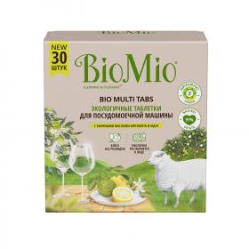 BioMio Таблетки для посудомоечной машины Bio Multi Tabs с эфирными маслами бергамота и юдзу, 30 шт. фото
