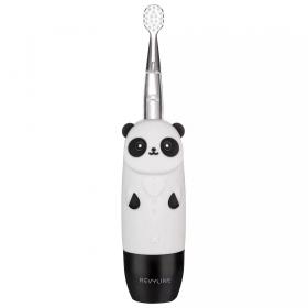 REVYLINE Детская электрическая звуковая зубная щетка RL 025 Baby Panda 1, чёрная. фото