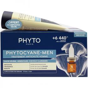 Phyto Набор для мужчин сыворотка от выпадения волос 12х3,5 мл  шампунь 100 мл. фото