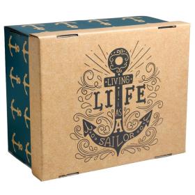 Подарочная упаковка Коробка складная Морская, 31,2 х 25,6 х 16,1 см. фото