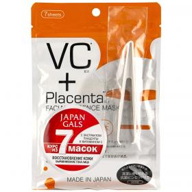 Japan Gals Маска с плацентой и витамином C, 7 шт. фото