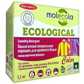 Molecola Стиральный порошок для цветного белья с растительными энзимами, экологичный, 1,2 кг. фото