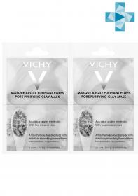 Vichy Комплект Минеральная Очищающая поры маска с глиной саше 2х6 мл комплект из 2 штук. фото