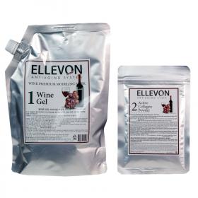 Ellevon Двухкомпонентная альгинатная маска премиум с экстрактом красного вина гель 1000 мл  коллаген 100 мл. фото