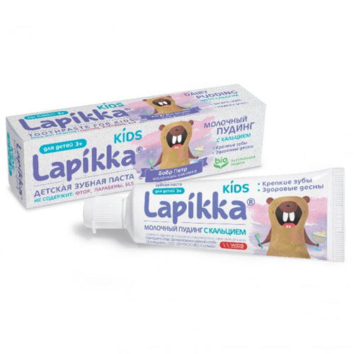 Зубная паста Lapikka Kids Молочный пудинг с кальцием, 45 г (Lapikka)