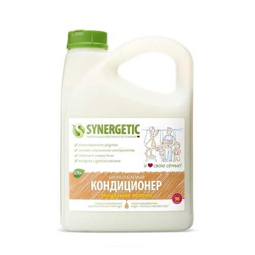 цена Synergetic Кондиционер для белья Миндальное молочко, 2750 мл (Synergetic, Стирка)