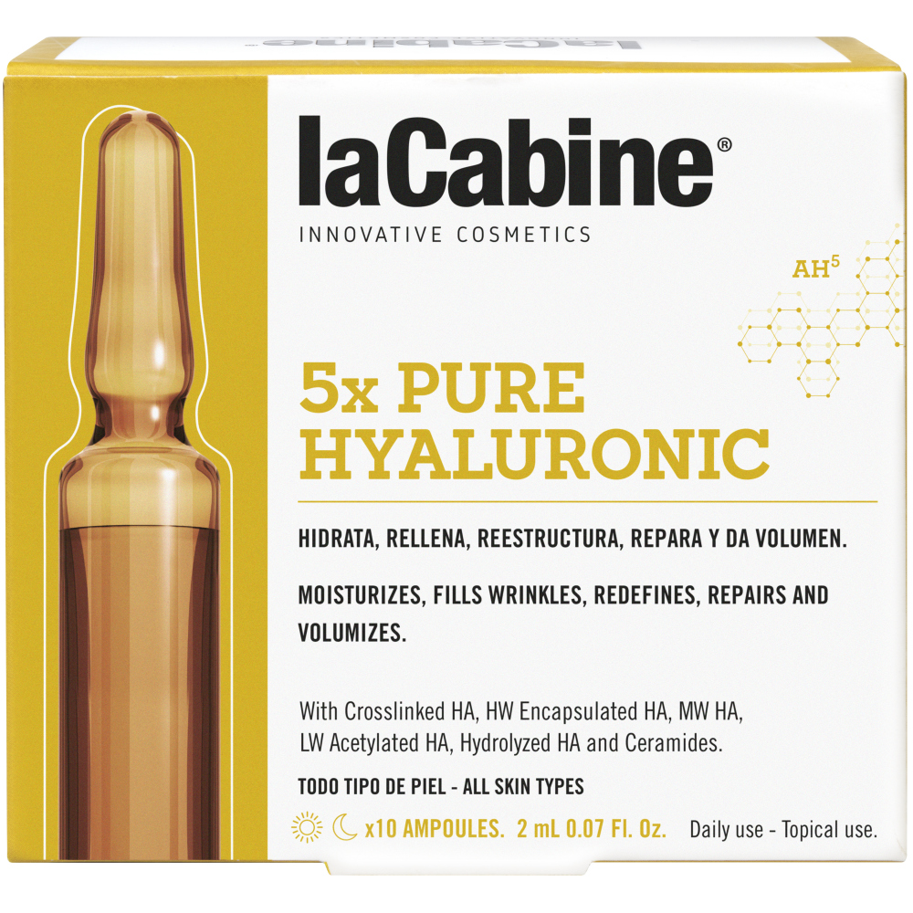 La Cabine Комплекс из 5 видов гиалуроновой кислоты в ампулах 5xpure Hyaluronic Ampoules, 10 ампул*2 мл (La Cabine, Сыворотки для лица)