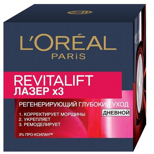 Лореаль Париж Антивозрастной крем Лазер х3 для лица дневной, 50 мл (L'oreal Paris, Revitalift) фото 0