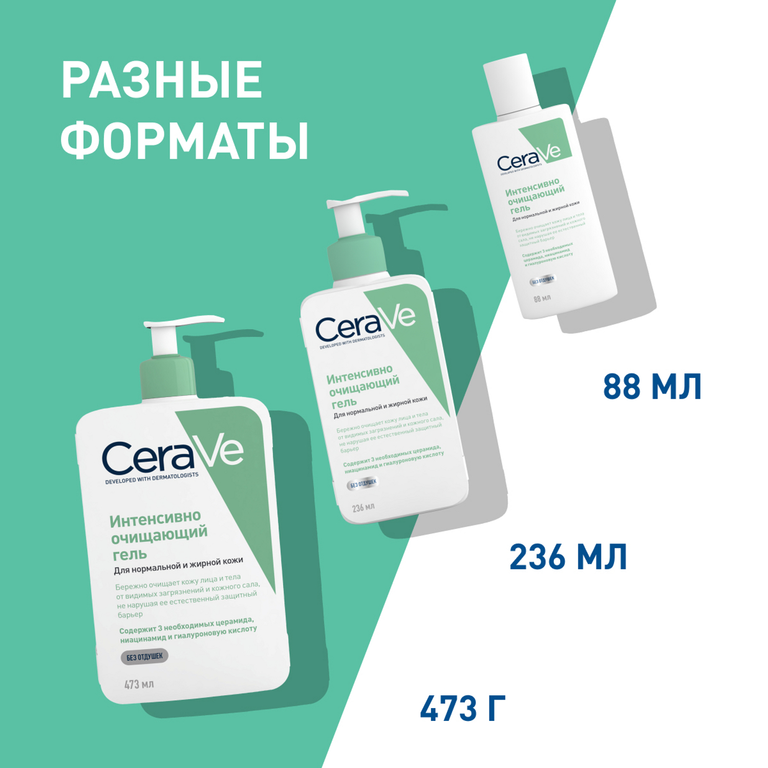 Cerave очищающий гель для жирной