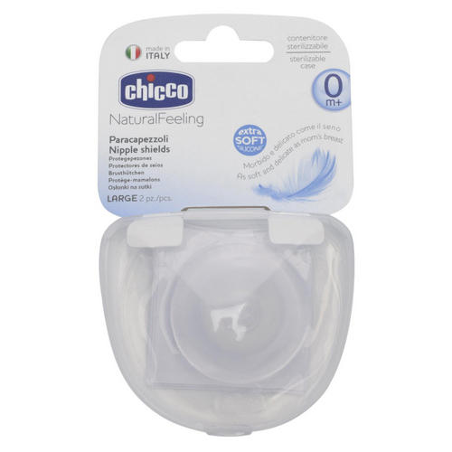 Chicco Накладки на соски силиконовые защитные, размер M/L 2 шт. (Chicco, )