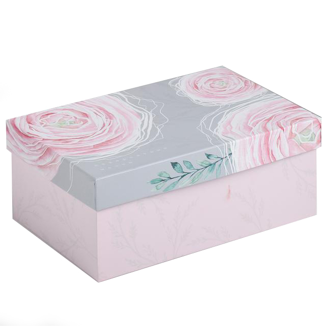 Подарочная упаковка Коробка прямоугольная Цветы, 28 × 18,8 × 11,5 см (Подарочная упаковка, Коробки)