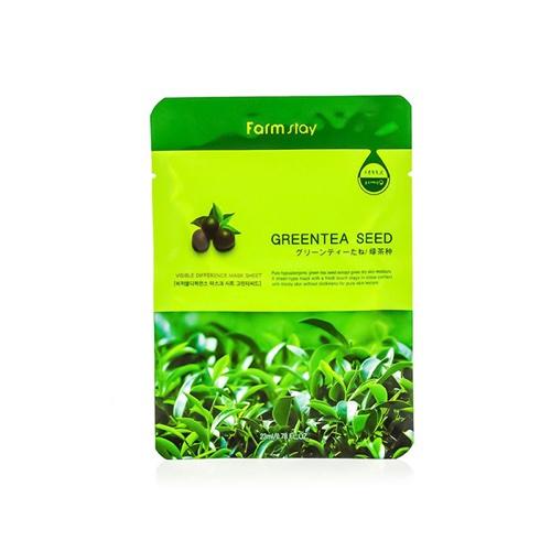 Farmstay Тканевая маска с натуральным экстрактом семян зеленого чая, 23 мл (Farmstay, Для лица) набор масок для лица farmstay с экстрактом семян зеленого чая 3 шт