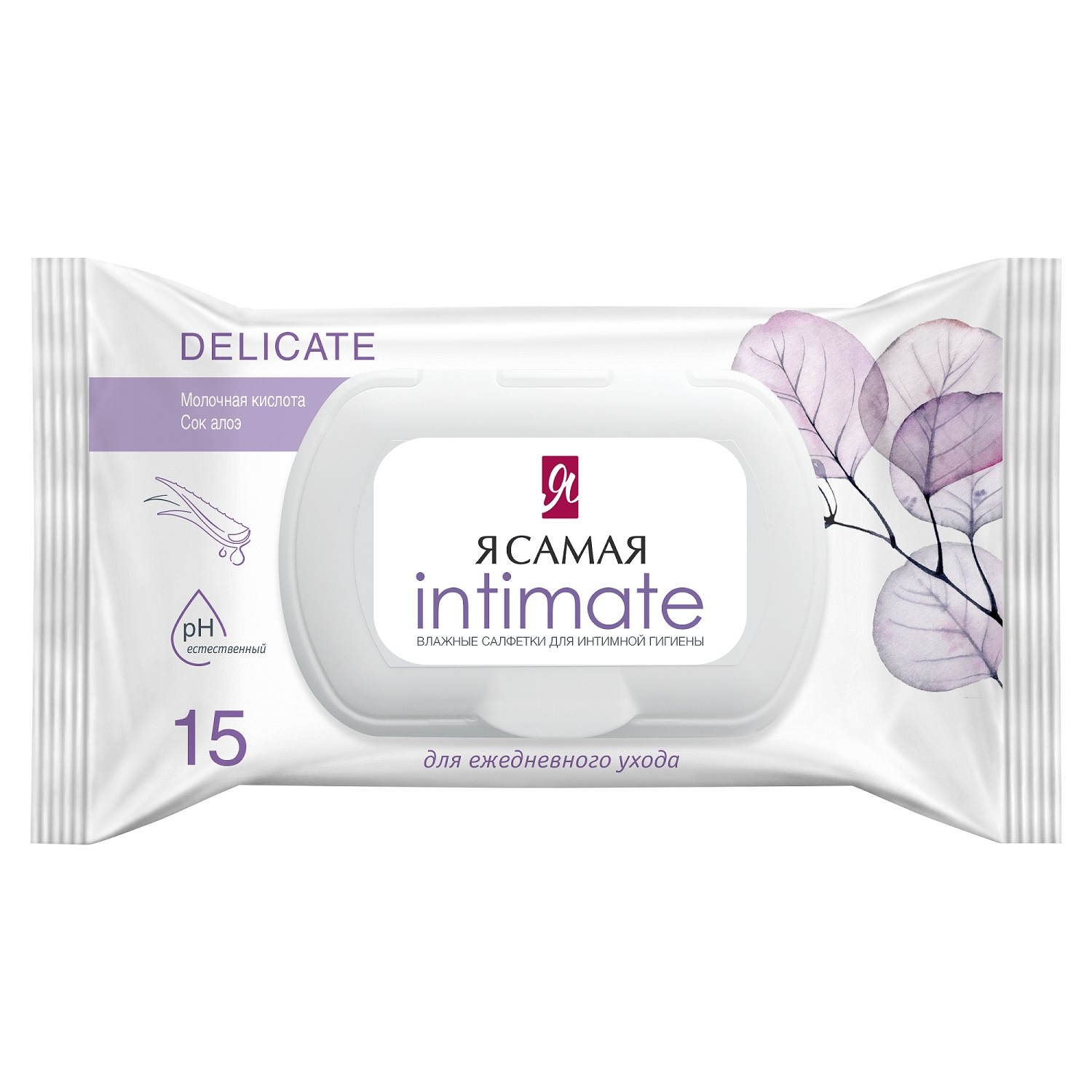  Влажные салфетки с алоэ для интимной гигиены Intimate, 15 шт (Я Самая, ) фото 0