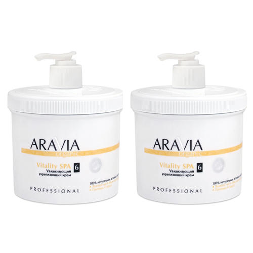 Aravia Professional Комплект Крем увлажняющий укрепляющий Vitality Spa, 2 шт х 550 мл (Aravia Professional, Уход за телом) крем увлажняющий укрепляющий aravia professional organic vitality spa 550 мл
