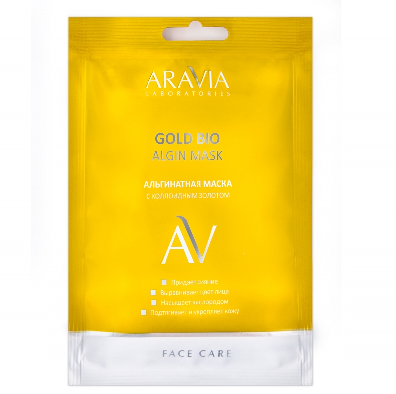 Aravia Laboratories Альгинатная маска с коллоидным золотом Gold Bio Algin Mask, 30 гр (Aravia Laboratories, Уход за лицом) o care альгинатная маска с коллоидным золотом 200 г 200 мл