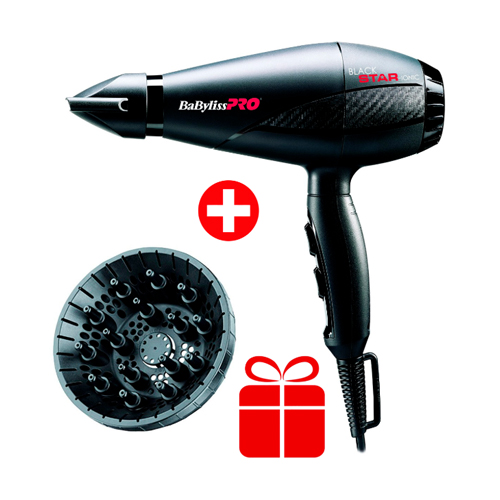 

Babyliss Фен для волос Black Star Gift + диффузор в подарок (Babyliss, Фены), Фены