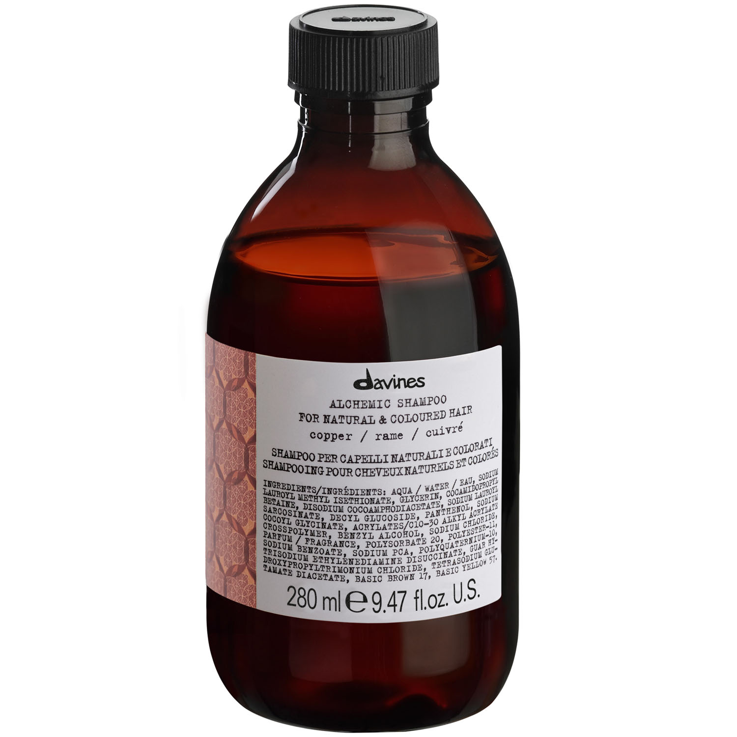 Davines Шампунь для натуральных и окрашенных волос, медный Alchemic Shampoo For Natural And Coloured Hair (copper), 280 мл (Davines, Alchemic)