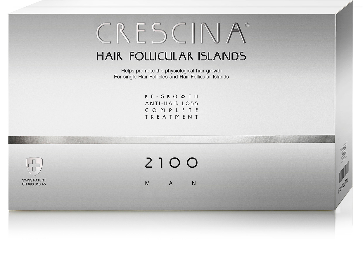 Crescina Комплекс для мужчин Follicular Islands 2100 (лосьон для стимуляции роста волос №10 + лосьон против выпадения волос №10) (Crescina, Crescina 2100)