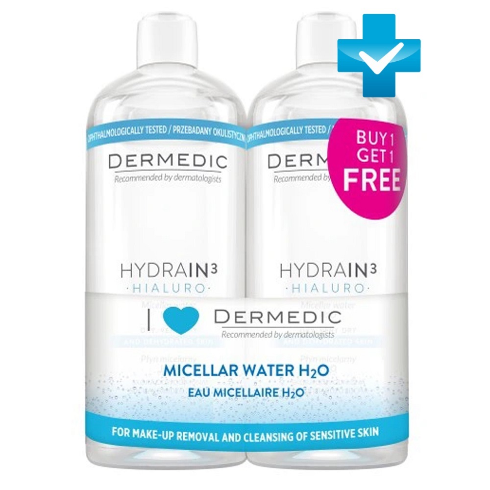 Dermedic Мицеллярная вода H2O, 500 мл х2 шт (Dermedic, Hydrain3)