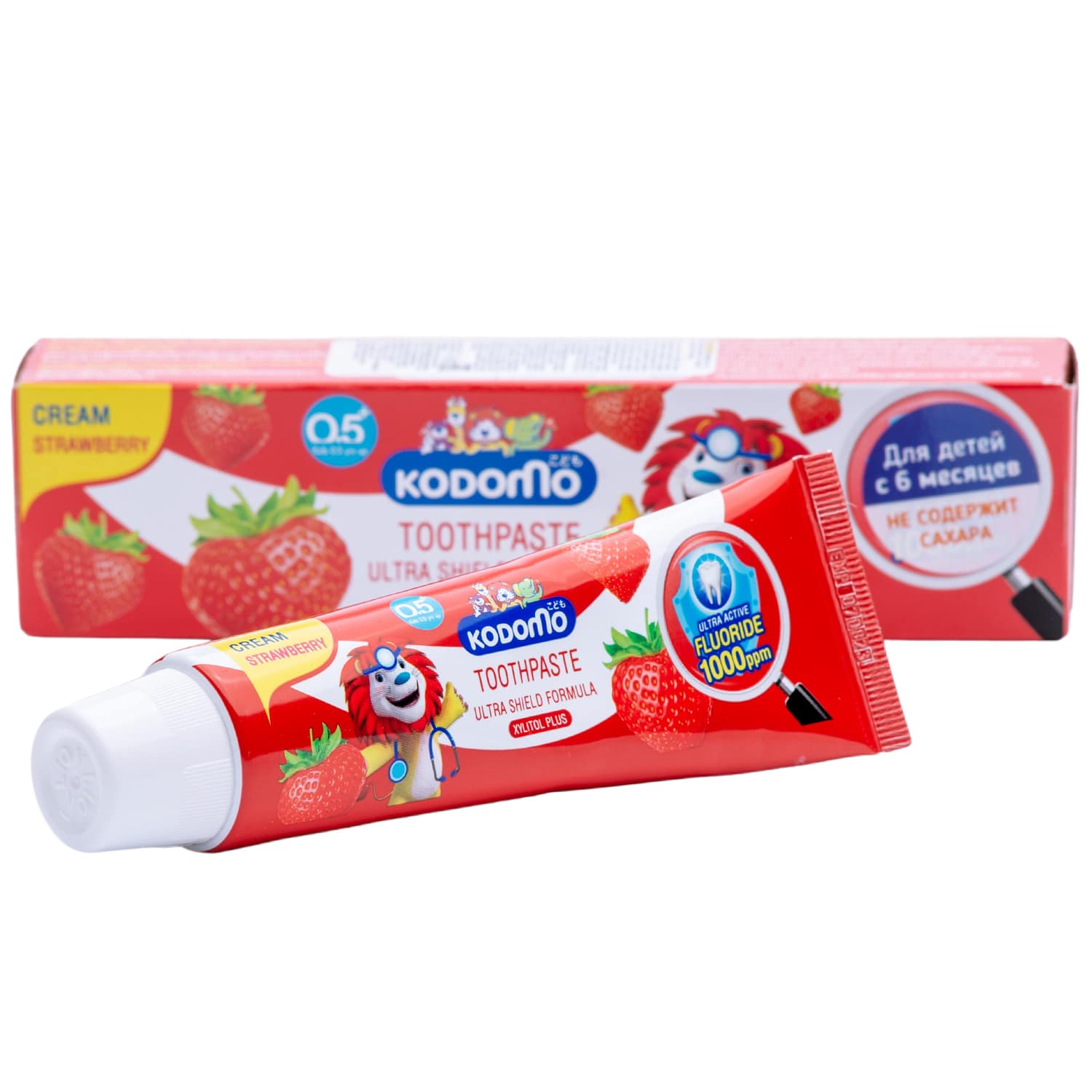 Lion Thailand Зубная паста для детей с 6 месяцев с ароматом клубники, 65 г (Lion Thailand, Kodomo)