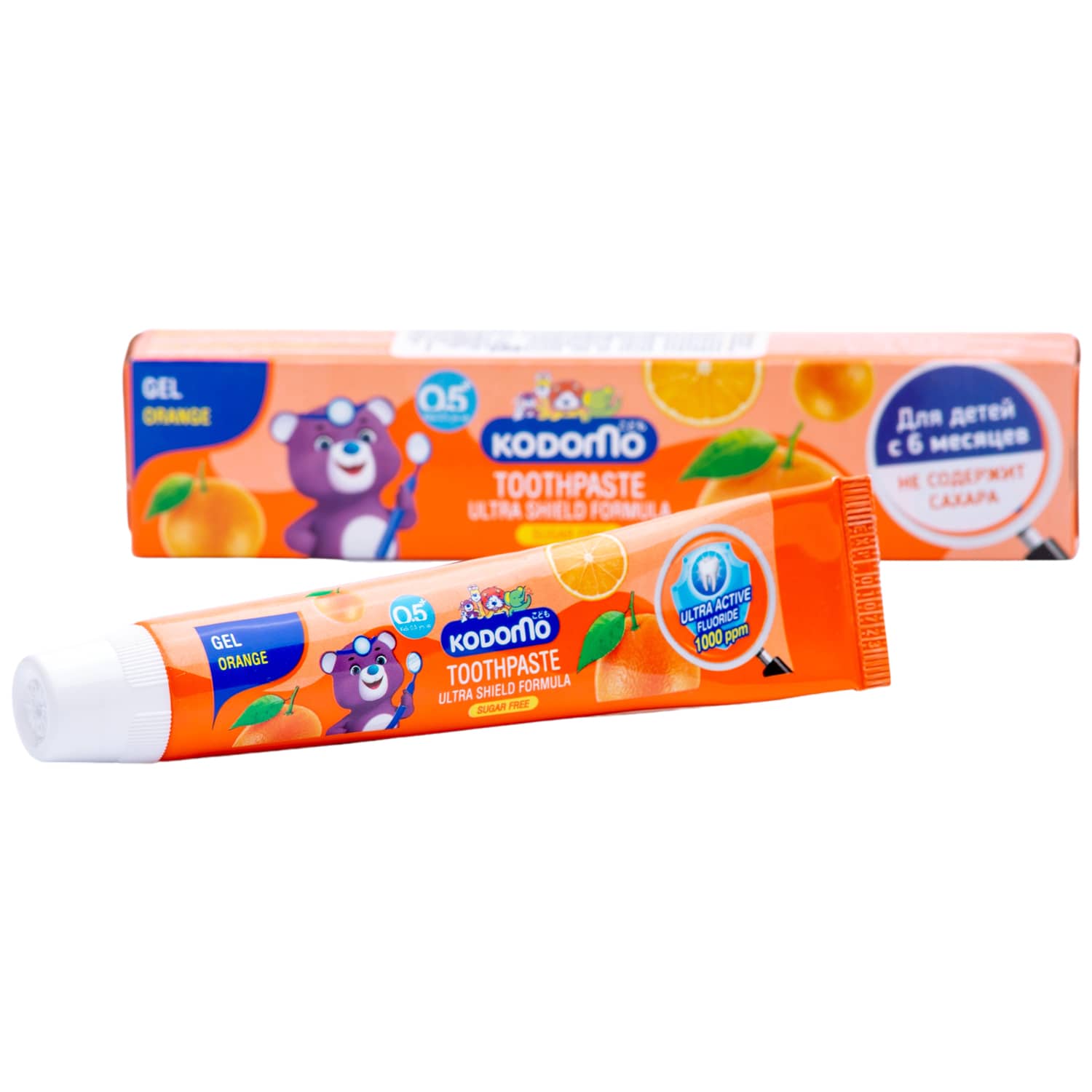 Lion Thailand Зубная гелевая паста для детей с 6 месяцев с ароматом апельсина, 40 г (Lion Thailand, Kodomo)